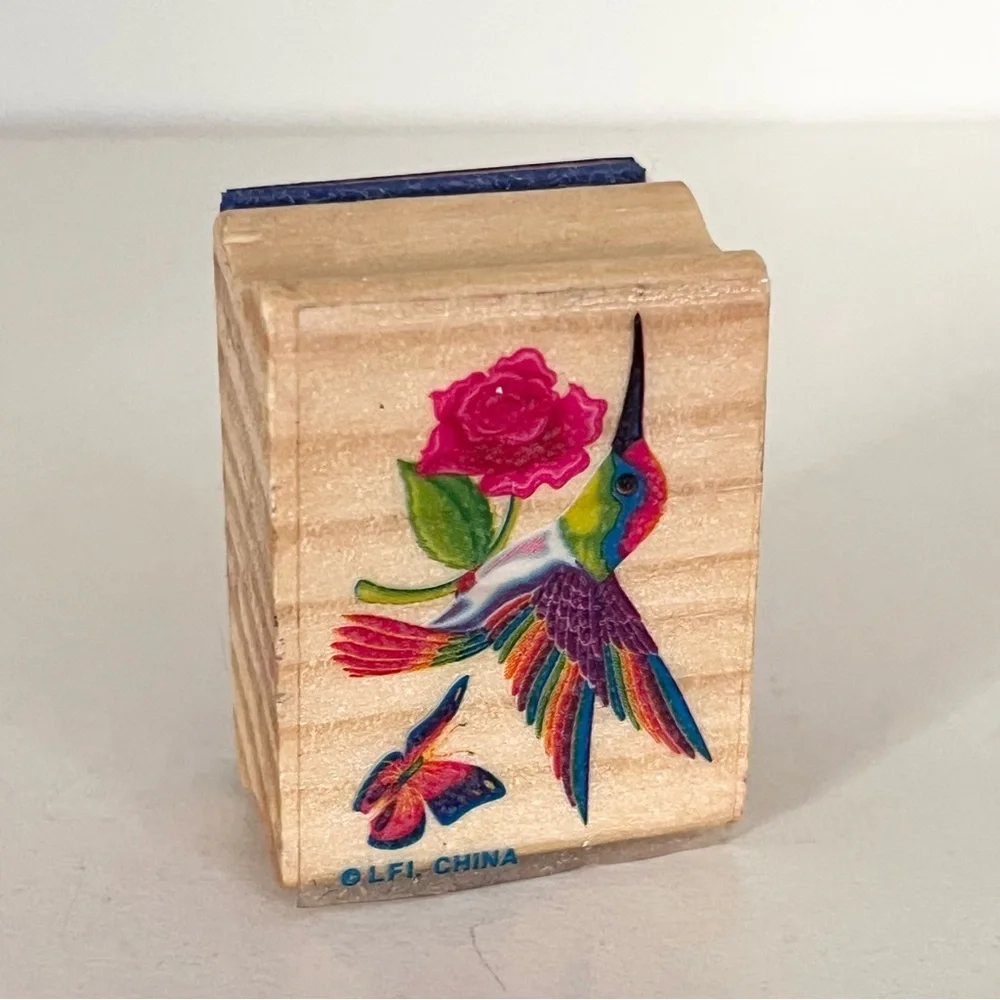 Vintage Lisa Frank hummingbird stamp